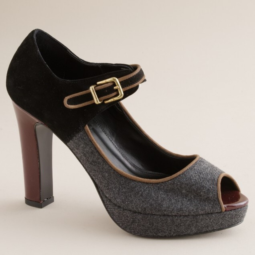 J.Crew Flannery Platform Peep Toe Pumps Size 6.5